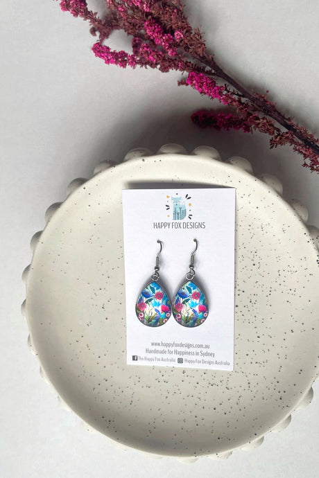Florals in Blue - large teardrops