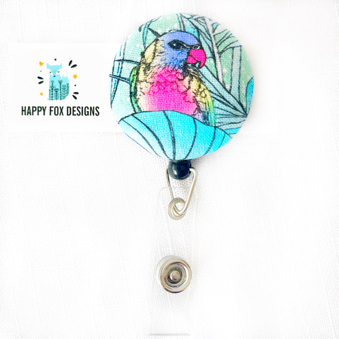 ID Badge Tag Reel - Rainbow Lorrikeet 1
