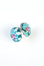 Load image into Gallery viewer, Freya Floral stud in Aqua
