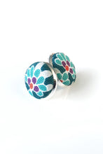 Load image into Gallery viewer, Freya Floral stud in Aqua