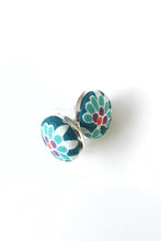 Load image into Gallery viewer, Freya Floral stud in Aqua