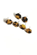 Load image into Gallery viewer, Acrylic stud tops in tortoiseshell (hexagon)