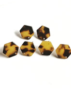 Load image into Gallery viewer, Acrylic stud tops in tortoiseshell (hexagon)