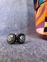 Load image into Gallery viewer, Liberty green Cufflink in Dark wood