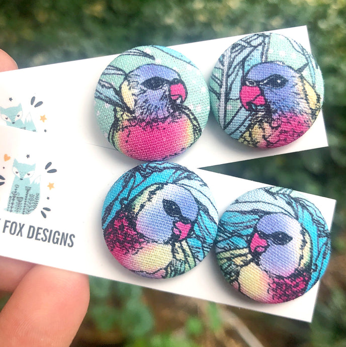 Rainbow Lorrikeet Statement Stud