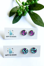 Load image into Gallery viewer, Pink Leopard skin Stud - Surgical Steel